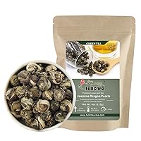 FullChea - Jasmine Pearl Tea - Jasmine Dragon Pearls - Loose Leaf Green Tea - Jasmine Green Tea with Delightful Aroma 4oz / 113g