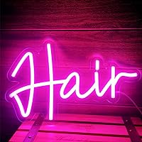Deco LED Light Sign16 x 9 inches Hair Neon Sign USB Powered Dimmable Neon Light for Hair Salon Nails Lashes Beauty Stor Decorative Lights (Hair)