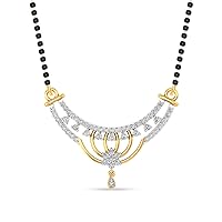 0.55 Cts Round Simulated Diamond Classic Mangalsutra Necklace 14K Yellow Gold Fn