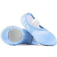TIEJIAN Toddler Ballet Shoes for Girls - Satin Girls Ballet Slippers for Girls, Toddler Dance Shoes (Toddler/Little Kid/Big Kid)