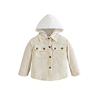 Toddler Boys Girls Shirt Hooded Jacket Jacket Color Blocking Long Sleeved Children's Lapel Button Tops Jacket with