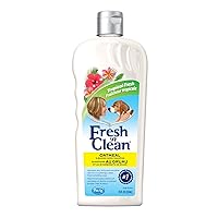 Pet-Ag Fresh ’n Clean Oatmeal ’n Baking Soda Shampoo - Tropical Fresh Scent - 18 oz - Nurtures Dry, Itchy & Sensitive Skin with Vitamin E & Aloe - Strengthens & Repairs Coats - Soap Free
