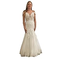 Plus Size Spaghetti Strap Lace Sequins Mermaid Wedding Dresses for Bride with Train Bridal Ball Gowns Long