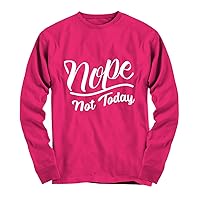 Nope Not Today Funny Saracastic Tops Tees Plus Size Women Youth Long Sleeve Tee Heliconia T-Shirt
