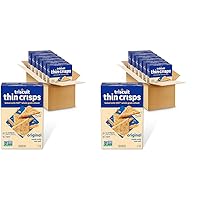 Triscuit Thin Crisps Original Whole Grain Wheat Crackers, Vegan Crackers, 6-7.1 oz Boxes (Pack of 2)