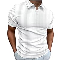 Golf Shirts for Men Button Collar Short Sleeve T-Shirt Casual Plain Dry Fit Polo Shirts Men's Slim Fit Muscle Tees