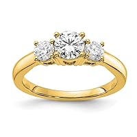 14k Gold Lab Grown Diamond SI1 SI2 G H I 3 stone Engagement Ring Size 7.00 Jewelry Gifts for Women