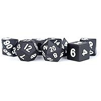 FanRoll by Metallic Dice Games 16mm Metal Polyhedral DND Dice Set: Black, Role Playing Game Dice for Dungeons and Dragons