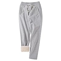 Rxozrxoz Women's Sherpa Lined Sweatpants Warm Winter Fleece Pants Running Jogger Athletic Pants