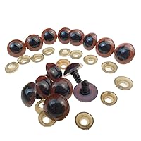 100PCS Brown Plastic Safety Eyes Craft Eyes for Sewing Crafting Buttons Teddy Bear Doll Stuffed Animals Puppet Doll Making DIY Crafts Toy Accessories Size 10MM