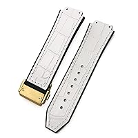 20mm 22mm Cowhide Leather Rubber Watchband 25mm * 19mm Fit for Hublot Watch Strap Calfskin Silicone Bracelets Sport (Color : 3, Size : 22mm)