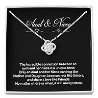 Gift For Niece, Unique Bond Like Sisters Jewelry Message Card Love Knot Necklace