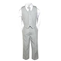 Baby Boy Teen Toddler Wedding Formal Party Gift Silver Vest Set Suit Outfit S-20