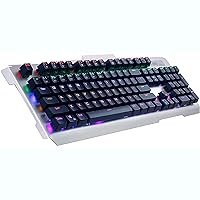 Computer USB Wired Gaming Mechanical Keyboard Ergonomic Design, 104 Keys Mixed Backlight for Office Typing PC Gaming