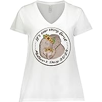 inktastic It's Our 1st Mother's Day 2024 Women's Plus Size V-Neck