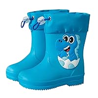 Rubber Boots Toddler 5 Mouth Children's Rain Boots Textured Soles Non Slip Light Comfortable Rain Raining Boots for Boys