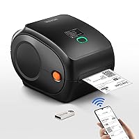 VEVOR Direct Bluetooth Thermal Label Printer HD(300DPI), All in One BT-USB Cable Dual-use Shipping Label Printer w/Automatic Label Recognition, Support Windows/MacOS/Linux/Chromebook/Android/iOS