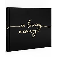 Funeral Guest Book for Memorial Service - in Loving Memory Funeral Guest Book | Celebration of Life Guest Book with Memory Table Sign & Back Pocket - Hardcover Guest Sign in Book for Funeral Service