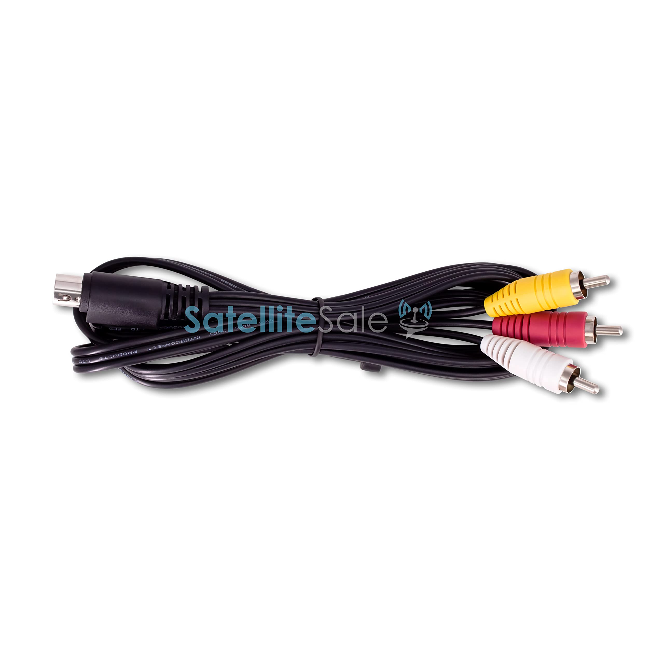SatelliteSale Audio Video 10 Pin RCA Composite DirecTV Replacement Cable Universal Wire PVC Black Cord 6 feet