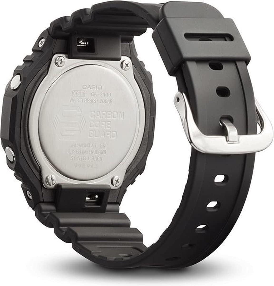 Casio Unisex Analog – Digital Quarz Uhr mit Kautschuk Armband GA-2100-1AER