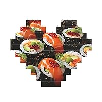 Japanese Sushi Shrimp Print Building Brick Heart Building Block Personalized Brick Block Puzzles Novelty Brick Jigsaw for Men Women Birthday Valentine's Day Gifts