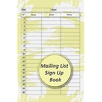 Mailing List Sign Up Book