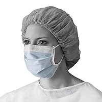 NON27408ELZ ASTM Level 1 Procedure Face Mask with Anti-Fog Strip & Ear Loops, Blue
