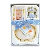 Baby Essentials 3 Piece Boy Ceramic Gift Set in White/Blue