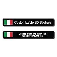 Labelbike Pair of Stickers 2x13.5 cm Customized Resin 3D Effect Flag + Name - 2 Waterproof Labels for Tank Bike Frame Bicycle Helmet Bike Motorbike Tuning Rally Style car