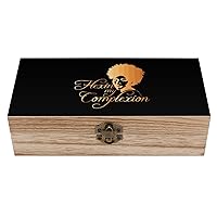 Flexin My Complexion Funny Wooden Storage Box with Hinged Lid and Front Clasp Jewelry Gift Boxes for Crafts and Home Decor 8
