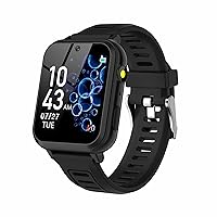 Phyulls Smart Watch for Kids, Smart Watch Toys with 24 Games Camera Video Recorder Music Alarm Calculator Calendar Flashlight Stopwatch Pedometer Gift Toys for 3-12 Years Old Boys and Girls (Black)