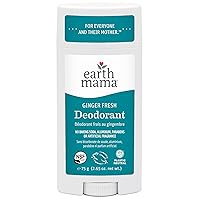 Earth Mama Ginger Fresh Deodorant | Safe for Sensitive Skin, Pregnancy and Breastfeeding, Contains Organic Ginger and Lime, Baking Soda and Aluminum Free, 2.65-Ounce