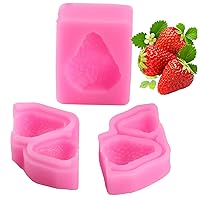 3 pieces of strawberry chocolate silicone mold cake decoration tool candy clay mold
