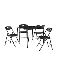 COSCO 5-Piece Folding Table and Chair Set, Black