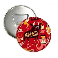 Madrid Spanish Bullfight Music Fiesta Bottle Opener Fridge Magnet Emblem Multifunction Badge