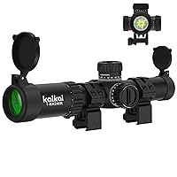 1-6x24 LPVO Rifle Scope, Second Focal Plane SFP Rifle Scopes with Zero Reset, 5 Levels Red & Green Illuminated MOA Reticle for 20mm Mount, Black