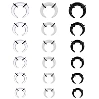 Yolev 18Pcs Acrylic Pincher Tapers Septum Ring C Shape Buffalo Taper Expander Horseshoe Earrings with Black O-Rings Nose Piercing Jewelry (14G-4G)