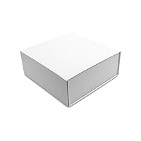 OccasionAll 9.4x9.4x3.7 1 Piece White Cardboard Boxes with Lids, Large Magnetic Gift Boxes for Bridesmaids Proposal, Wedding Christmas Small Business