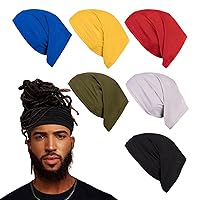 6 Pieces Unisex Dreadlock Cap Long Hair Spandex Dread Head Wraps Braid Bonnet for Men Women