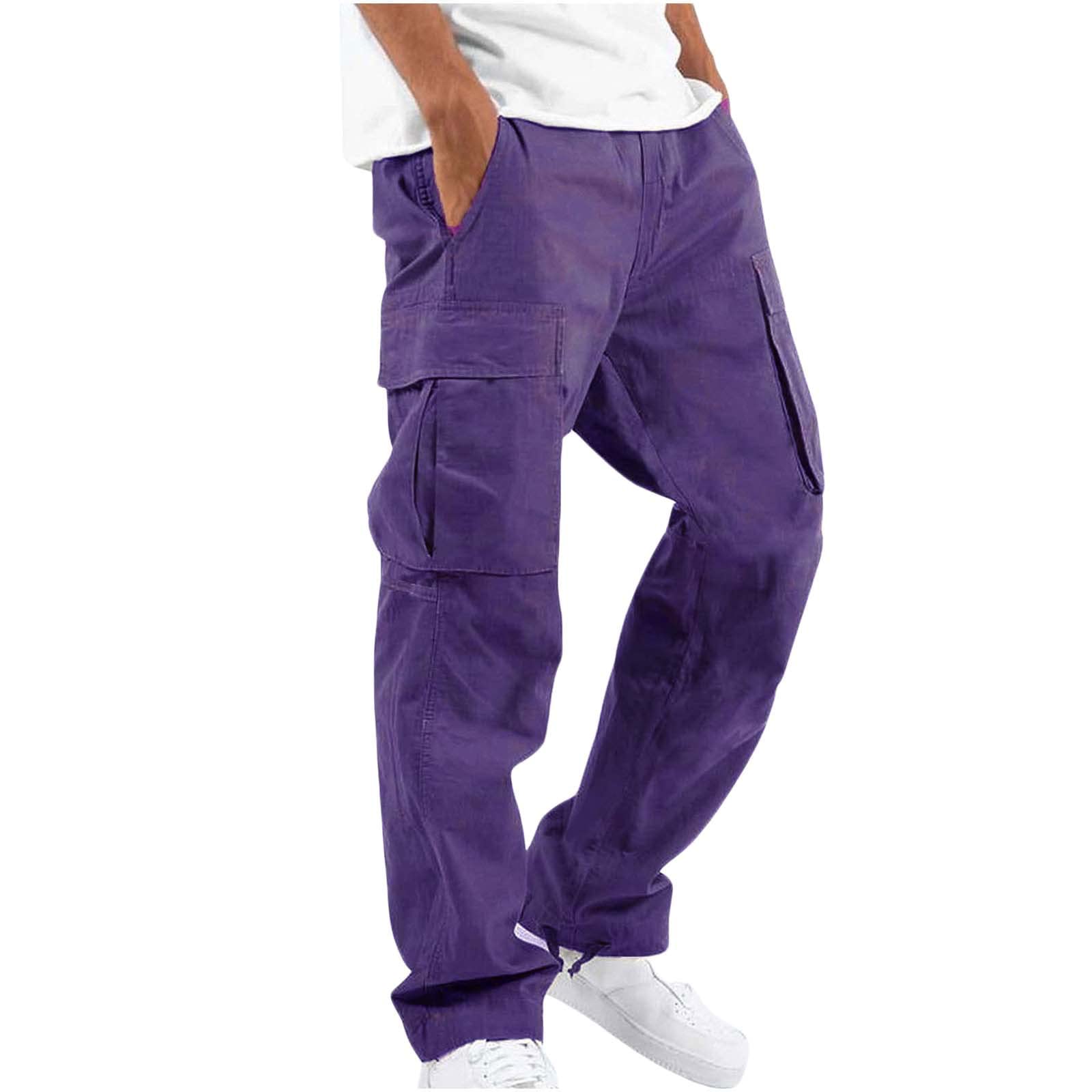Y&HE Men Purple Joggers Pants Mens Pockets Streetwear Cargo Pants Male Hip  Hop Track Pants Korean Fashions Overalls | Lazada PH