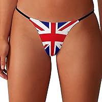 British Flag Women's G-String Thongs Low Rise Hipster Underwear Stretch T-Back Panties M
