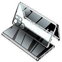 Anti Peeping Case for Samsung Galaxy S24ultra/S23ultra Ultra-Thin Full Body Protection Metal Bumper Phone Cover Shockproof Shell (Silver,S24 Ultra)