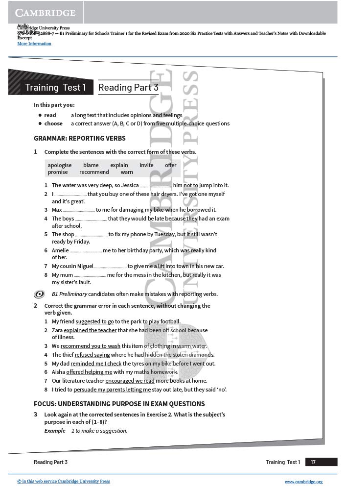 Mua B1 Preliminary For Schools Trainer 1 For The Revised 2020 Exam Six Practice Tests With 5718