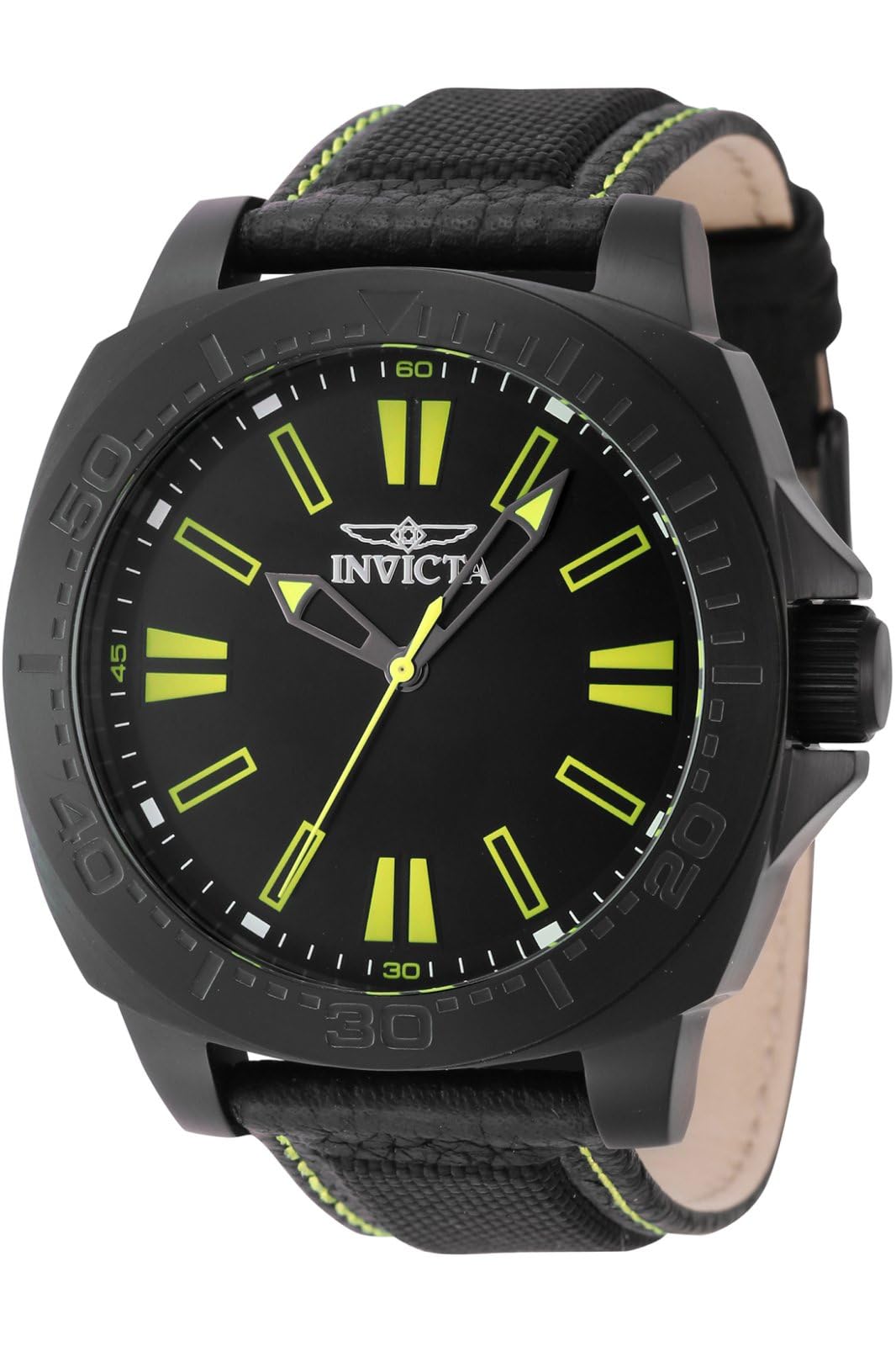 Invicta Men's Speedway 46mm Stainless Steel, Nylon Quartz Watch, Black (Model: 46308)