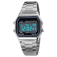 LASIEYO Luxury Men's Business Watch 30M Waterproof Stainless Steel Sports Watch Digital Watch – Black
