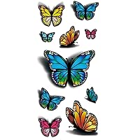 3D Colorful Butterfly Body Art Temporary Tattoos Waterproof Sticker 5 Sheets
