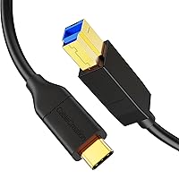 CableCreation USB 3.1 C to USB B Cable 4FT, USB B to USB C Printer Cable 10Gbps for Thunderbolt 3 Host MacBook Pro Air USB B Printer, External Hard Drive, Docking Station, Scanner, Black,1.2M