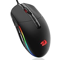 M719 Invader Wired Optical Gaming Mouse, 7 Programmable Buttons, RGB Backlit, 10,000 DPI, Ergonomic PC Computer Gaming Mice with Fire Button