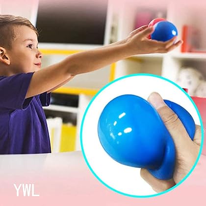 YWL Upgrade Glow Sticky Balls Sticky Wall Balls Sticky Balls Glow Squishy Ball Stick to The Wall and Slowly Fall Off,Fun Toy for ADHD, OCD,4PCS (45mm)