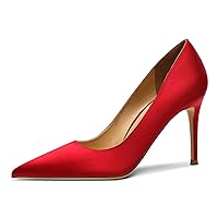 Womens Slip On High Heels Pumps Elegant Pointy Toe Stilettos Heel Shoes